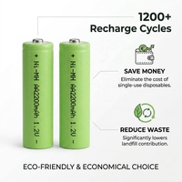 Sel Baterai Akku NiMH 1.2V AA 2500mAh 2200mAh 2000mAh Baterai Isi Ulang Ni-MH Low Self-Discharge Button Top Cell untuk Mainan