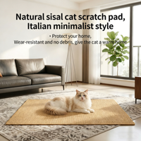 Tapis à gratter pour chat en sisal naturel, lit de repos et de jeu pour animaux, planche à gratter résistante à l'usure, coussin de protection pour chat, canapé pour chat