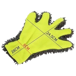 Vente en gros de gants de lavage de voiture en microfibre à 5 doigts mitaines de nettoyage en chenille pour roues, peinture et détails (imperméables et sans rayures) - Product Image 2