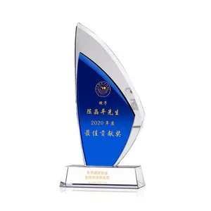 Atacado personalizado de vidro cristal do award golfe troféu para eventos esportivos