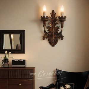 Applique Murale LED en Fer Forgé Style Américain Vintage avec Feuilles, Luminaire Suspendu Design Moderne pour Chambre, Chevet, Restaurant, Bar, Café - Product Image 2