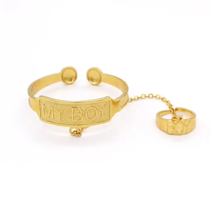 22kt Gold oval Motif Baby Bracelet | Raj Jewels