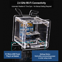 Kit Jam Cuaca Mini ESP8266, Jam Internet WiFi, Set Latihan Penyolderan Elektronik DIY untuk Suhu dan Kelembapan