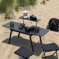 Table de camping pliante IGT Table de combinaison, table de gril pliable en alliage d'aluminium, table légère pour pique-nique en plein air