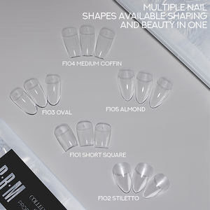 <span class=keywords><strong>BBM</strong></span> Capsules d'ongles à presser couvrantes, formes Stiletto, Amande, Carré, Cercueil, French, pour extensions d'ongles en gel à retirer par trempage - Product Image 2