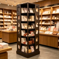 Support de présentation rotatif multifonctionnel, présentoir rotatif à 4 faces pour livres, cadeaux, vin
