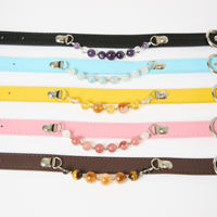 Collier pour animaux de compagnie fait main en cristaux naturels de guérison, bijoux multicolores en pierres précieuses pour chiens et chats, collier énergétique et bien-être pour animaux, breloque en cristal