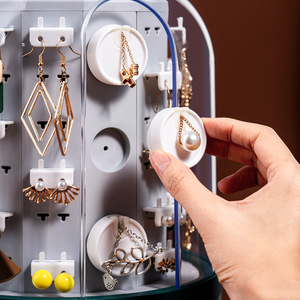 Caja de almacenamiento de joyas con tapa y compartimentos, organizador de escritorio multifuncional de 35L para pendientes, collares, pulseras y tachuelas - Product Image 4