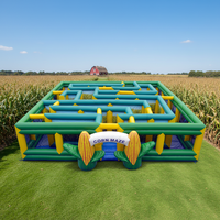 Labyrinthe et parcours gonflable pour parcs d'attractions et centres commerciaux, en PVC, taille personnalisable 10x10m, jeux de plein air