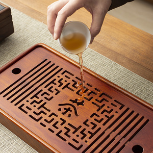 ถาดชาไม้เนื้อแข็งขายส่ง, โต๊ะชาสำหรับเก็บน้ำในครัวเรือน, โต๊ะชงชาขนาดเล็ก, ถาดชาไม้แบบพกพาสำหรับหนึ่งคน - Product Image 1