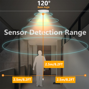 Worbest PIR cảm biến chuyển động 4inch trần ánh sáng 5cct có thể lựa chọn thời gian có thể điều chỉnh Led đĩa đèn cho phòng ngủ tủ quần áo ETL được liệt kê - Product Image 2