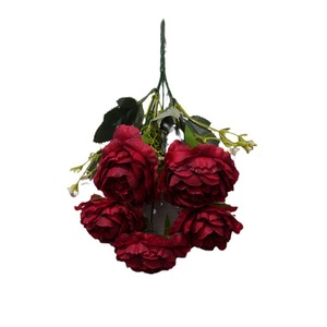 Fleurs artificielles Yixuan en forme de renoncule, 5 têtes, en soie, pour décorations de mariage, maison et événements - Product Image 5