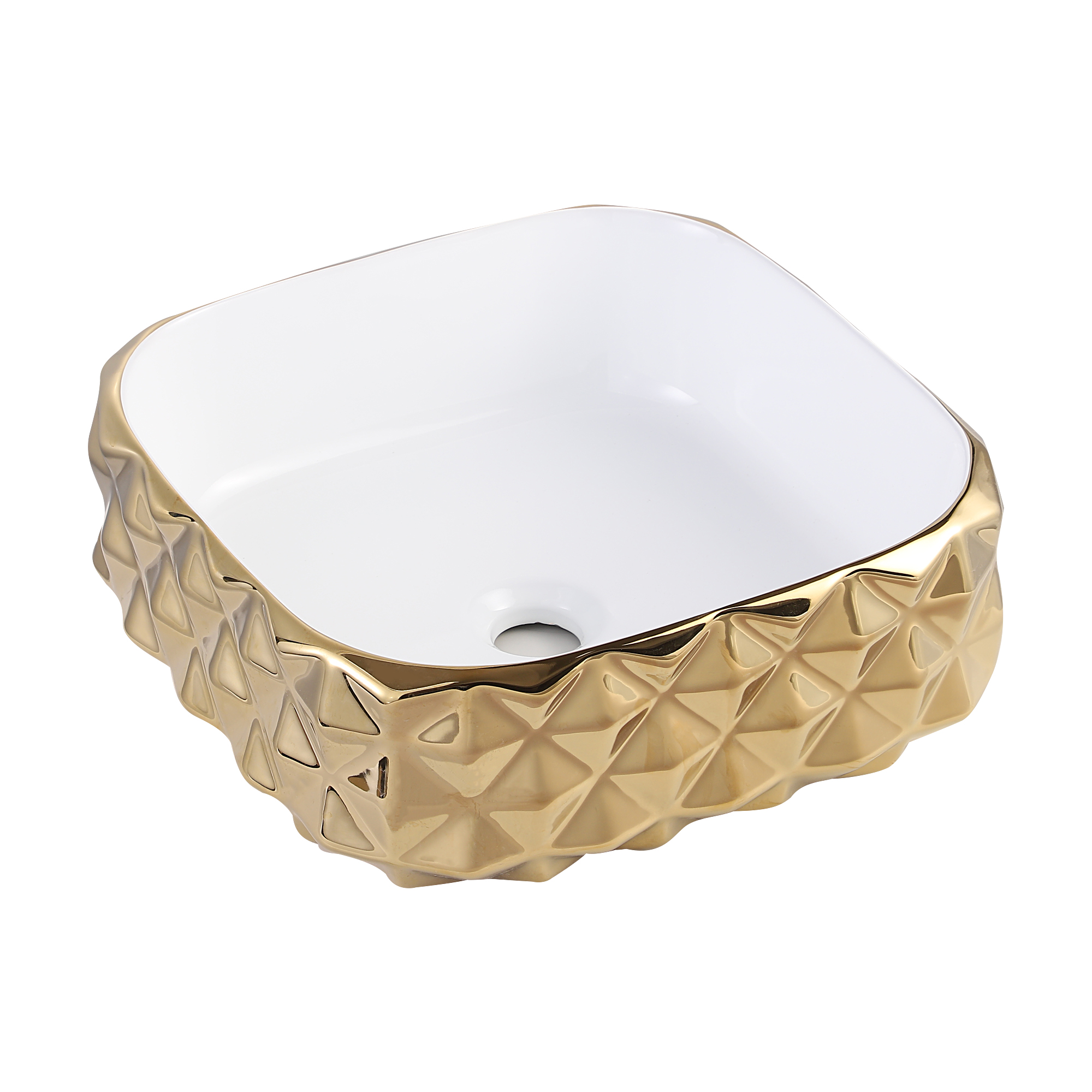 Glossy White inside Gold outside