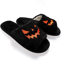 Nouvelle Arrivée Pantoufles d'intérieur unisexe en peluche citrouille d'Halloween, à plateforme, douces et moelleuses, pour hommes et femmes, Vente en gros