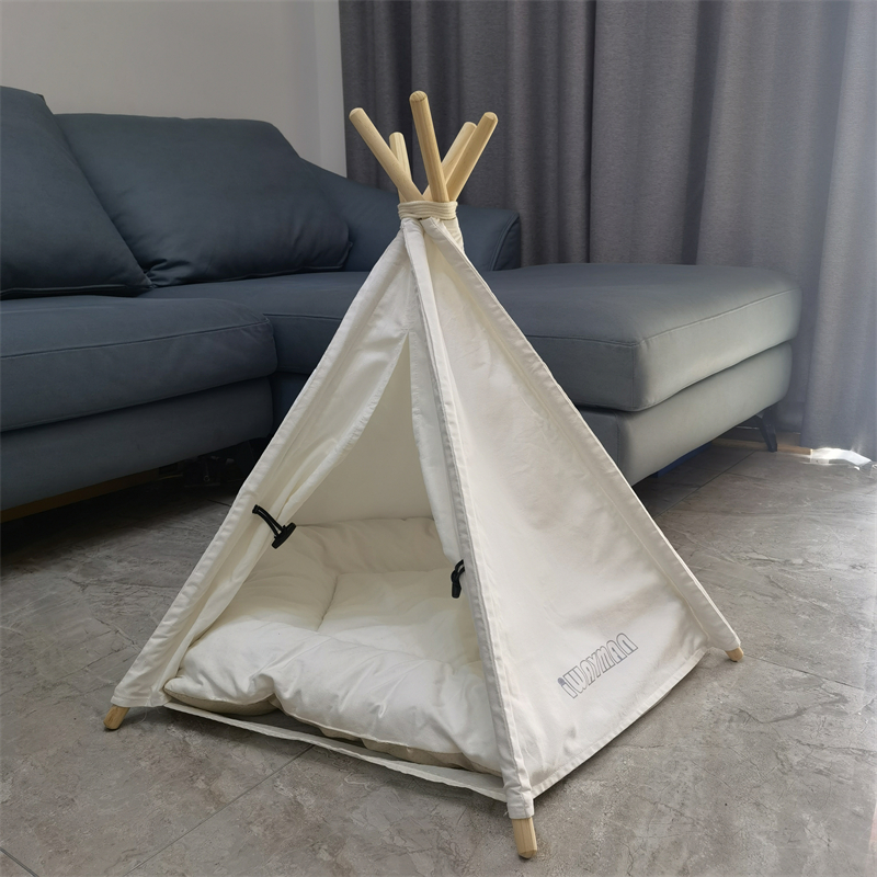 IWAYMAN Portable Pet Tents Pet Teepee with Cushion for Dogs and Cats Puppies House with Bed Pet Tent Bed