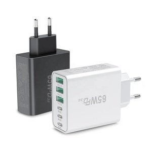 65W gan <span class=keywords><strong>3</strong></span> USB & <span class=keywords><strong>3</strong></span> loại C tường sạc khối 6-Port nhanh chóng sạc khối PD USB C cắm Adapter + QC chúng tôi/EU cắm cho điện thoại di động - Product Image 3