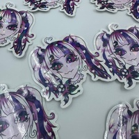 Autocollants en vinyle personnalisés 50x50mm, violet, autocollants en plastique adhésifs, fabricant, boîte à lunch, souffleur, travail, carton, bouteille, chien