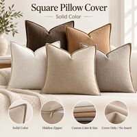 Housse de coussin en tissu uni, plusieurs tailles disponibles, décoration de canapé, housse de coussin