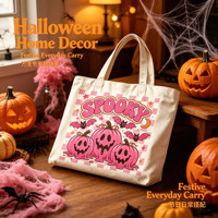 Sac fourre-tout en toile réutilisable et écologique, couleur unie, design portable, broderie, cadeau de vacances et décoration de fête (vente en gros)