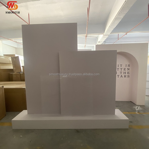 Fondo de tabla de asientos blancos de boda suave vela curvada 2 tamaños acrílico blanco de alto brillo con soporte trasero - Product Image 5