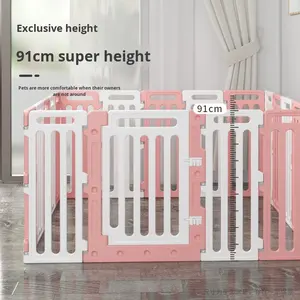 90Cm Hoge Indoor Plastic Grote Hondenhok Effen Patroon Huisdieromheining Voor Middelgrote Grote Honden Opvouwbare Box Afneembare Kooi Met Deur - Product Image 3