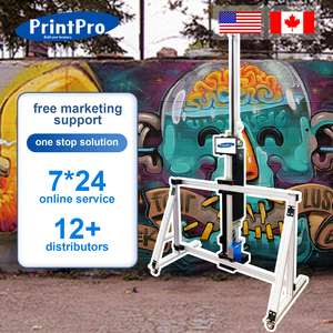 Imprimante à jet d'encre PrintPro pour murs Machine de peinture directe sur mur Effet 3D Murs verticaux XP600 Encre UV automatique - Product Image 1