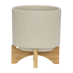 Vasi per Fiori con Supporto in Legno per Arredamento Casa, Fioriere Decorative da Tavolo, Ingresso, Patio e Giardino, Espositori Rialzati - Product Image 2