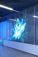 Haute luminosité intérieure P3.9 * 7.8 TV rideau prix vidéo panneau mural écran d'affichage LED Transparent