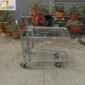 Металлическая супермаркет корзина для покупок на колесиках