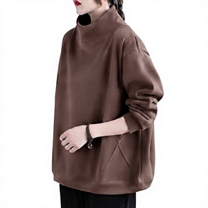 เสื้อสเวตเชิ้ตผู้หญิงราคาถูก ทรงหลวม คอเต่า แขนยาว สำหรับฤดูใบไม้ร่วง ผลิตจากผ้าวอร์สเตด สไตล์แบ็กกี้ เป็นมิตรต่อสิ่งแวดล้อม - Product Image 1