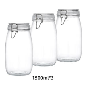 โถแก้วใส่ของทรงสวิงฝาปิดด้าน<span class=keywords><strong>บน</strong></span>ขนาด2000มล. 3000มล. 5000มล. โถใส่ผักดองแบบใสเหยือกแก้วพร้อมฝาปิดแบบหนีบ - Product Image 5