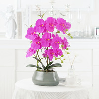 Künstliche berührte Phalaenopsis-Topfpflanzen Seiden blume Simulierte Topf verzierungen Orchideen-Topfpflanze für Haupt dekoration