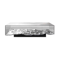 Table basse carrée en verre transparent, en plastique renforcé de fibres, meuble de table en cristal en forme d'acrylique