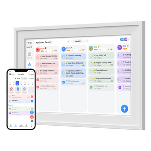 Afficheur de calendrier familial intelligent 10,1''/15,6''/21,5'' Écran tactile Planificateur numérique Tableau des tâches Plan de repas Cadre <span class=keywords><strong>photo</strong></span> Application <span class=keywords><strong>gratuite</strong></span> - Product Image 1