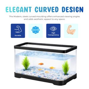 Aquarium tout-en-un N6-NEO LIGHT avec filtre supérieur et éclairage LED WRGB, aquarium de bureau en verre ultra-clair pour la maison - Product Image 4