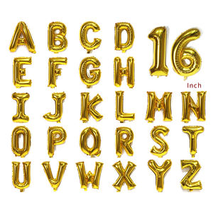 Globos de aluminio con forma de letra de oro rosa/plateado de 16 pulgadas, decoración para fiesta de cumpleaños, boda, A Z, venta al por mayor - Product Image 1