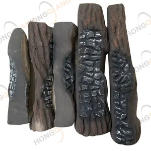 HQCW002 HongQiang Ceramic fiber simulation wood refractory logs artificial fireplace logs for gas fireplace