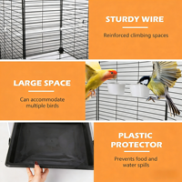 Ensemble Cage et Support Premium pour Perroquet – Construction Métallique Robuste pour Usage Intérieur