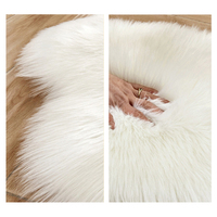 Tapis en fausse fourrure tufté en forme de double cœur avec envers en daim, taille personnalisée pour salon, chambre, canapé, balcon, maison