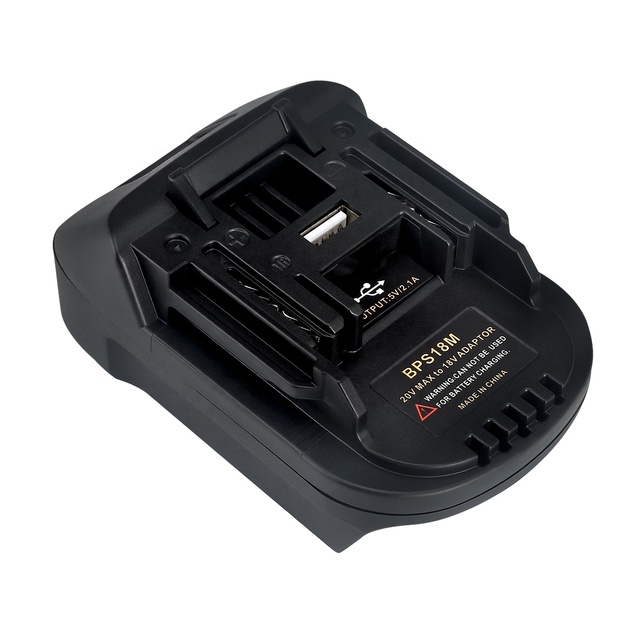 BPS18M Battery Adapter Compatible for Black Dek 18v Lithium Batteries Work for Mak Tas 18v Cordless Power Tools with USB Port