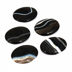 หินนิ้วหัวแม่มือสีดำหินกังวลหินนิ้วหัวแม่มือกังวลคริสตัลนิ้วหัวแม่มือธรรมชาติรักษาอัญมณีกังวล - Product Image 1