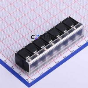 KF48C-9.5-7P Barrier Terminal Block Through hole Component (THT),P=9.5mm Connector With Cover Plate 9.5mm 1x7P Straight Pin - Product Image 1