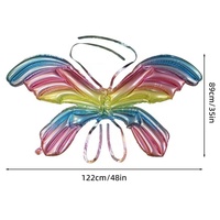 Ailes de papillon suspendues au dos ballon en aluminium pour enfants, Ballons de fête d'anniversaire décor enfants cadeau Ballons à hélium papillon