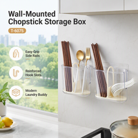 Support mural portable pour baguettes en plastique avec drain intégré pour cuisine et maison