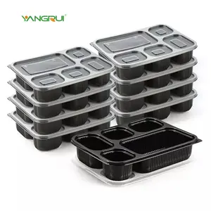 Multifunctional 4 Compartment To Go Containers Microwave Safe Meal Prep Food Storage Bento Lunch Box