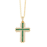 Collier chrétien pour femme en cuivre plaqué or 18 carats, motif filigrane orné, style international, choix des influenceuses professionnelles