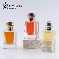 Vente en gros de flacons de parfum de luxe personnalisés de haute qualité, flacon de parfum carré en verre de 30 ml, 50 ml, 100 ml, flacon de parfum vide avec boîte
