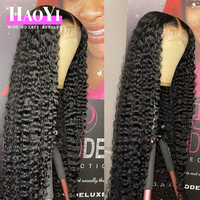 Perruque en cheveux humains indiens bruts 13X6 avec dentelle frontale, perruques sans colle HD à dentelle complète, perruque brésilienne lisse ou à ondulations profondes pour femmes noires