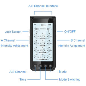 전극 패드가있는 수십 단위 전자 펄스 마사지기 EMS 근육 자극기 통증 완화를위한 이중 채널 치료기 - Product Image 6