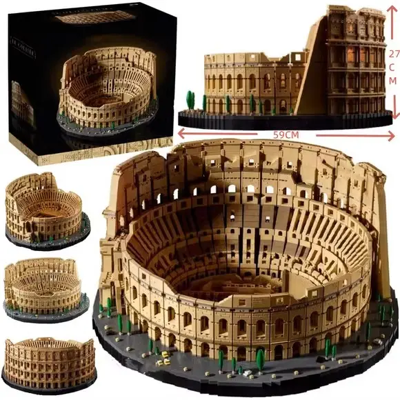 86000 model bangunan kuno Roman Colosseum model MOC 9036pcs seni adegan nyata mengembalikan mainan dewasa bangunan arsitektur klasik